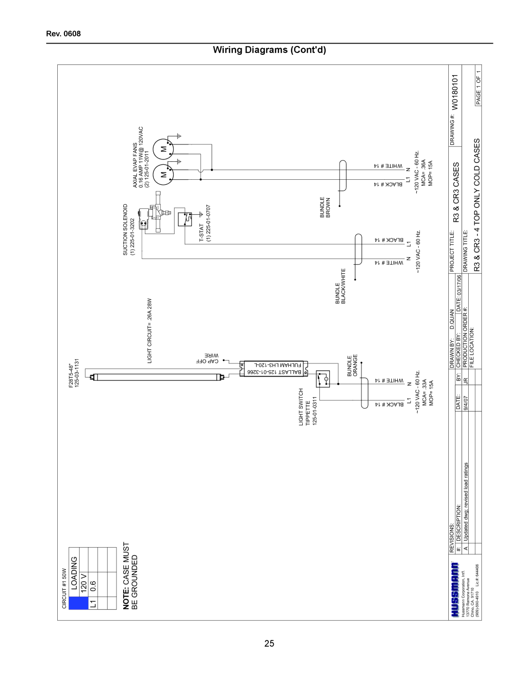 hussman R3P-0608, IGFP-R3, Refrigerated Service and/or Prep with Refrigerated Self Service Front DiagramsContd, W0180101 