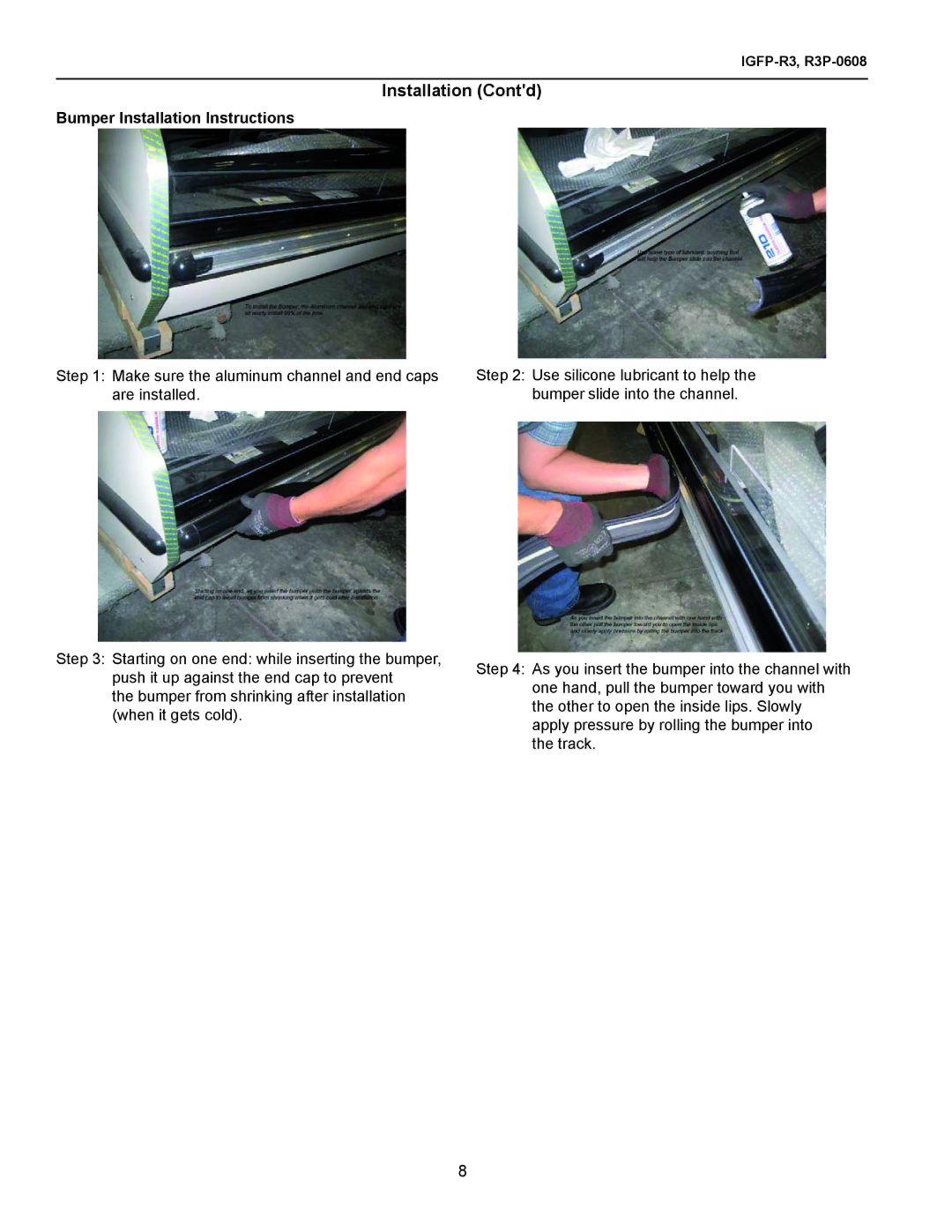 hussman IGFP-R3, R3P-0608 manual Bumper Installation Instructions 