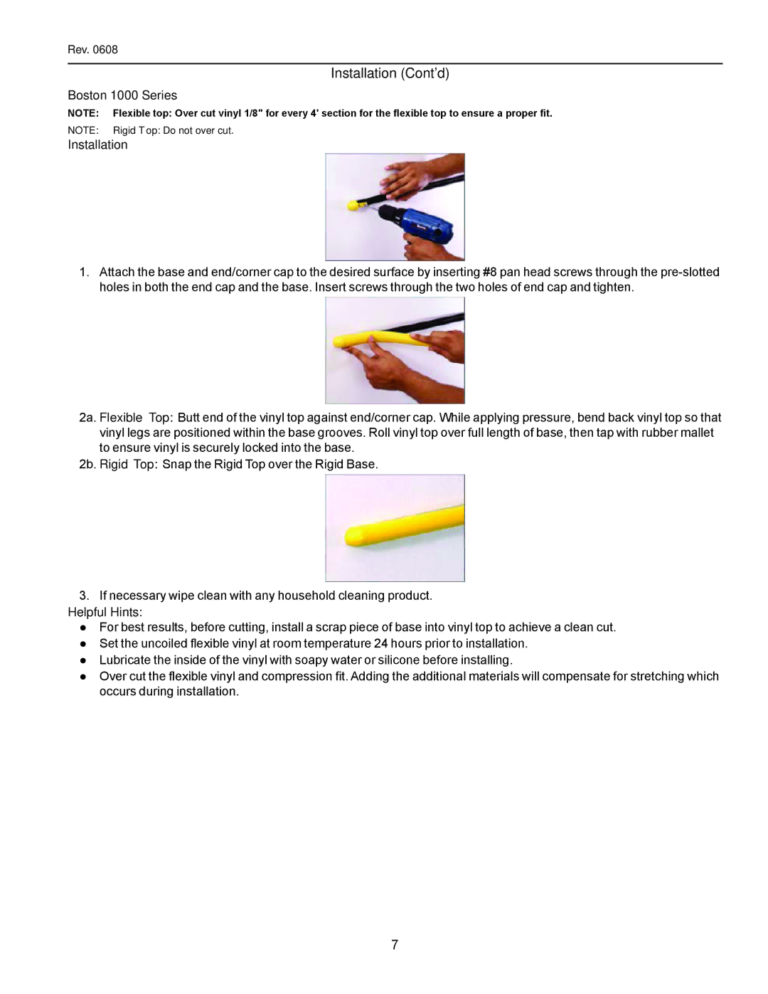 hussman RHR 1/2 HEX, rhr-hex, RHR-SQ, RHR2-HEX operation manual Boston 1000 Series Installation 