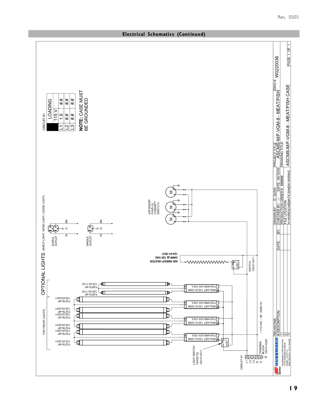 hussman VGM operation manual 120-LH3 Lhamfu, Lightswitch Tippette CIRCUIT#1 