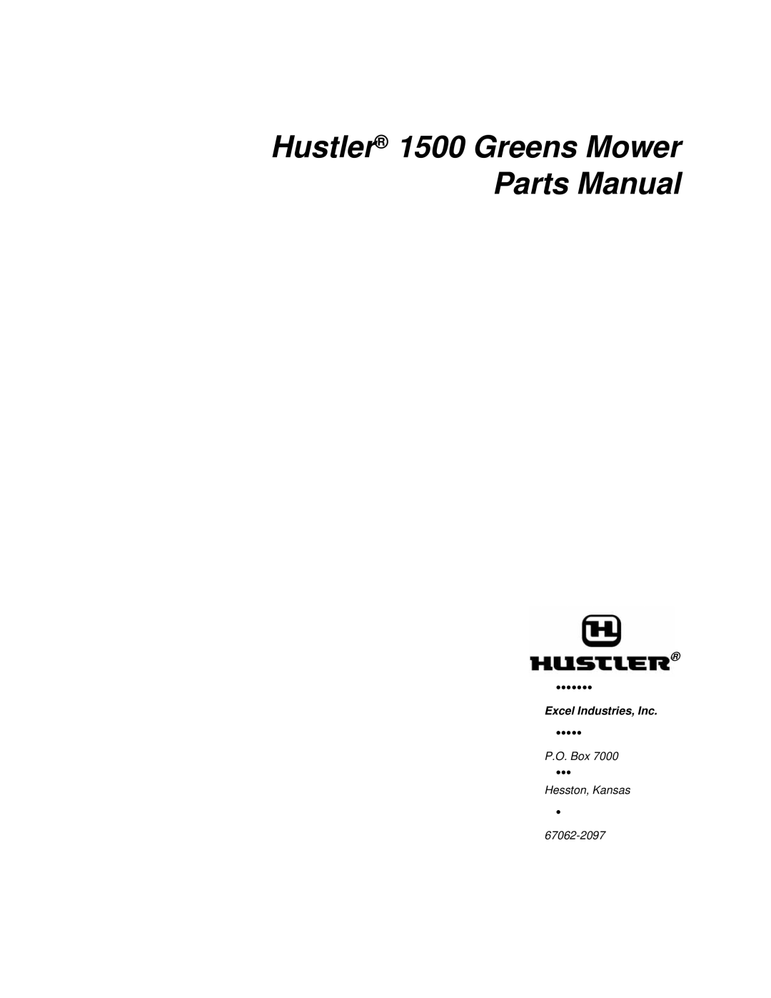 Hustler Turf manual Hustler 1500 Greens Mower Parts Manual 