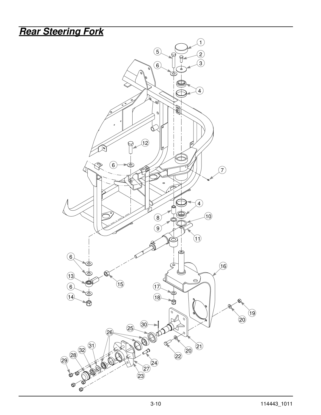 Hustler Turf 1500 manual Rear Steering Fork 