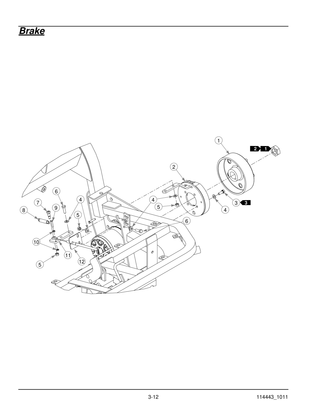 Hustler Turf 1500 manual Brake 