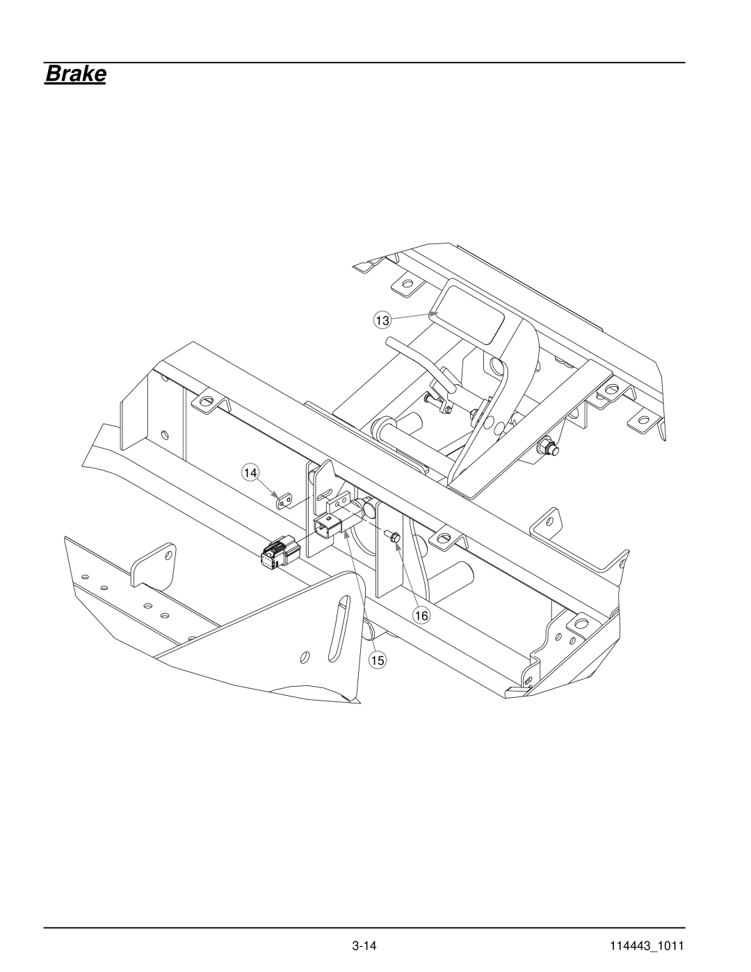 Hustler Turf 1500 manual Brake 