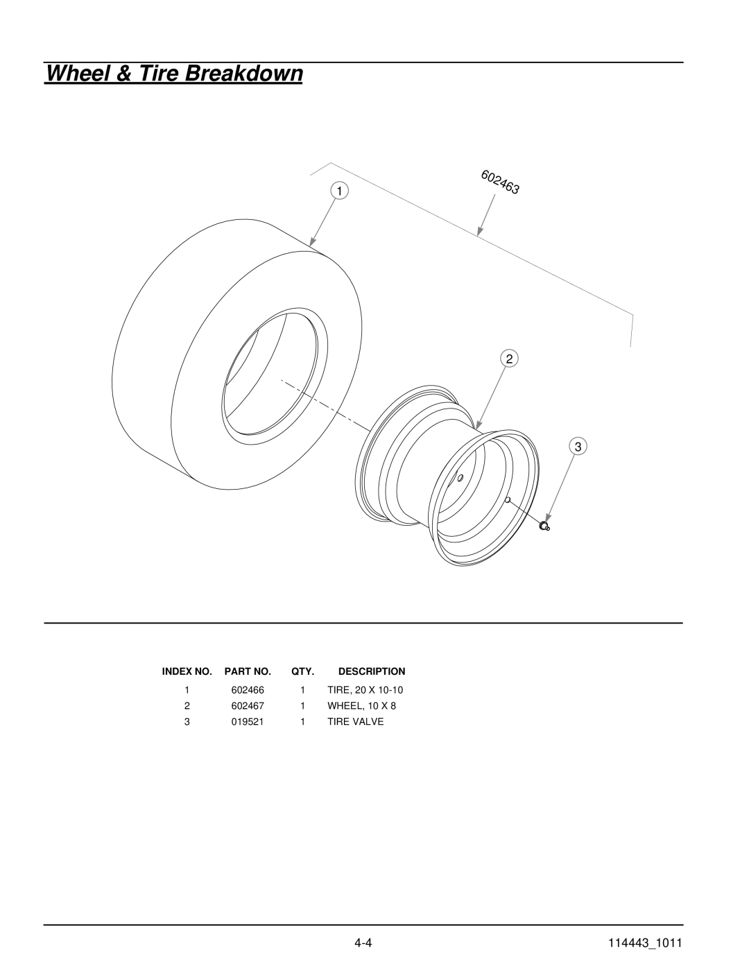 Hustler Turf 1500 manual Wheel & Tire Breakdown, Tire Valve 