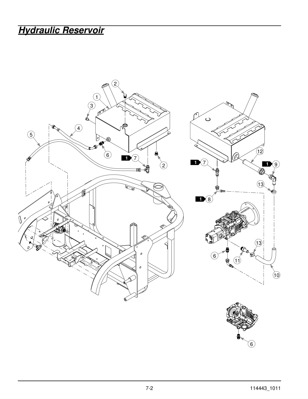 Hustler Turf 1500 manual Hydraulic Reservoir 