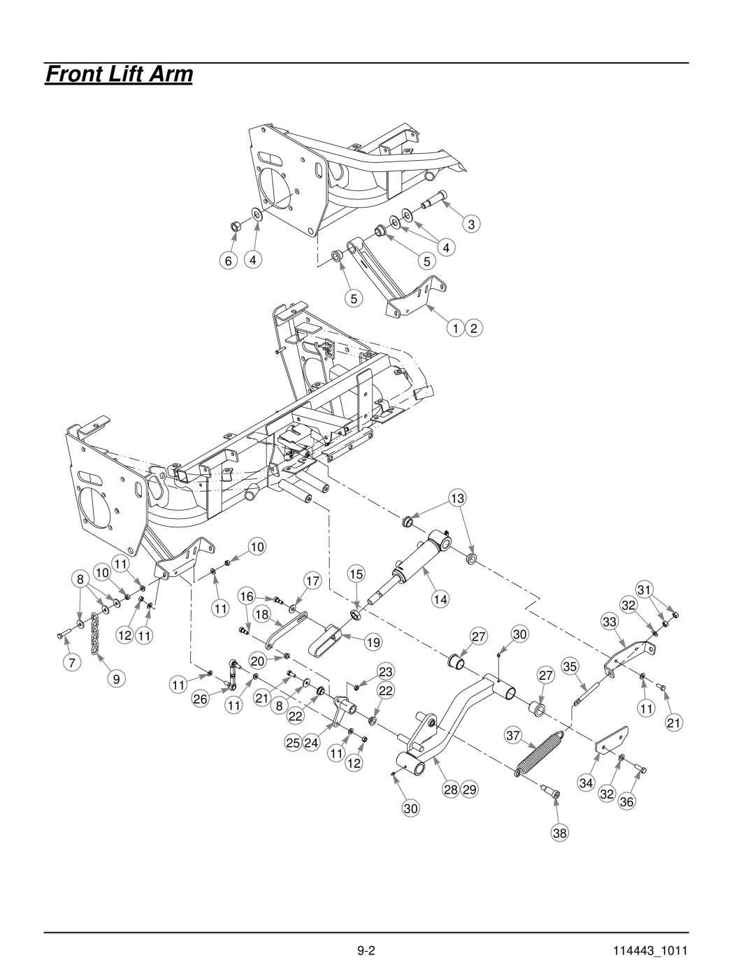 Hustler Turf 1500 manual Front Lift Arm 