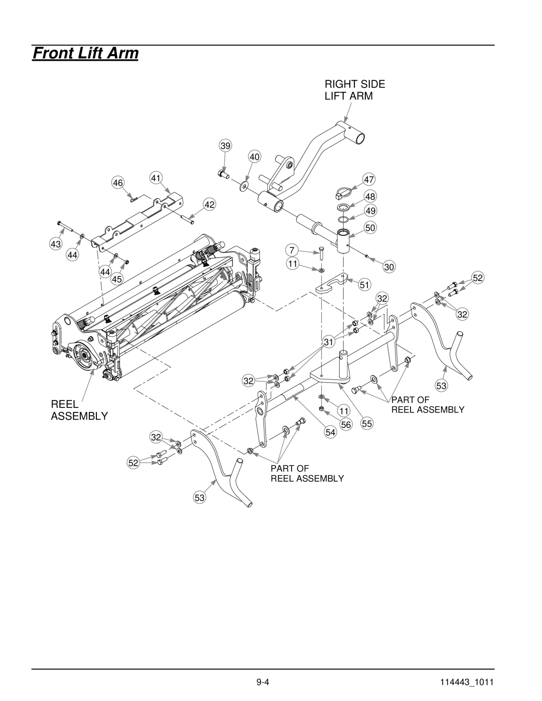 Hustler Turf 1500 manual Right Side Lift ARM 