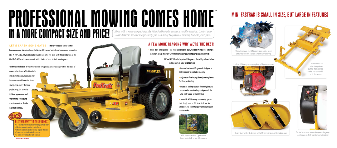 Hustler Turf 17/42 Professional Mowing Comes Home, A Few More Reasons Why We’Re The Best, Best Warranty* In The Business 