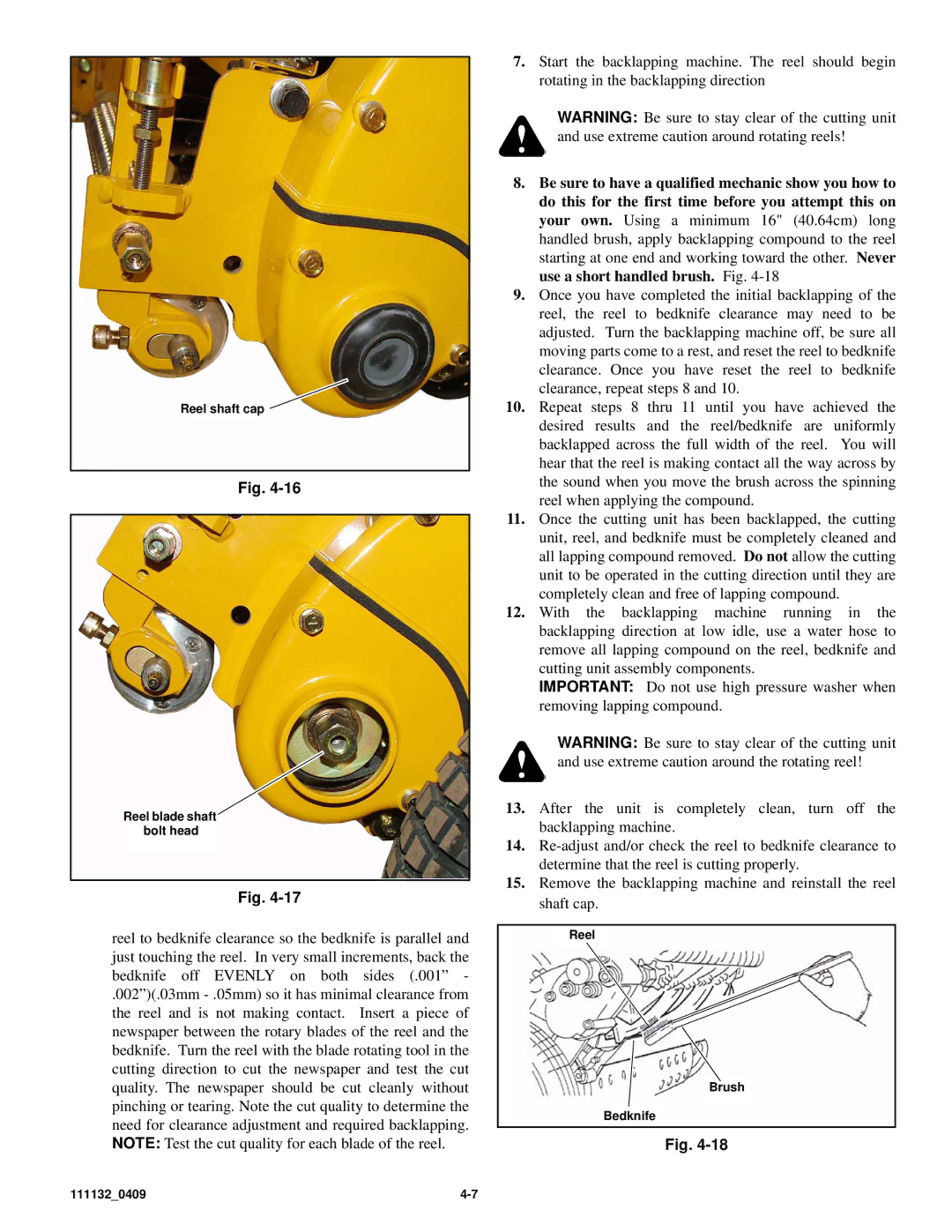 Hustler Turf 50 owner manual Reel shaft cap 