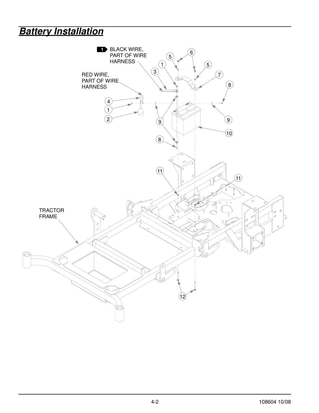 Hustler Turf 928143, 928168, 928150 manual Battery Installation 