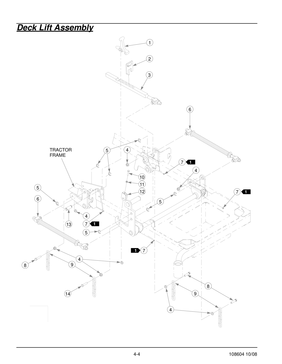 Hustler Turf 928168, 928143, 928150 manual Deck Lift Assembly, Tractor 