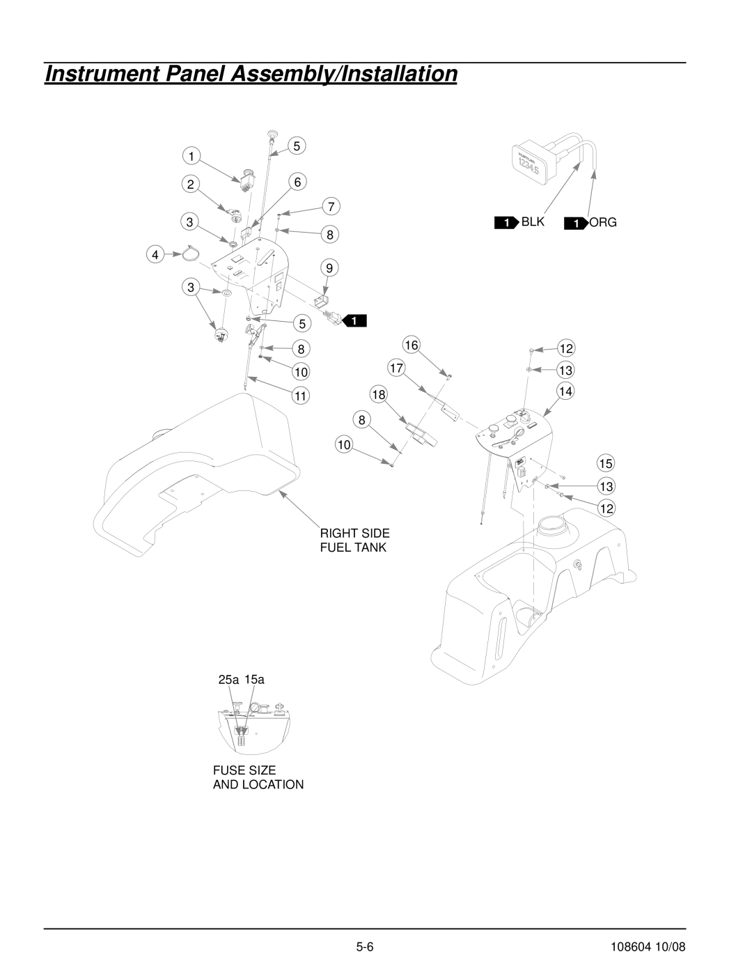 Hustler Turf 928143, 928168, 928150 manual Instrument Panel Assembly/Installation 