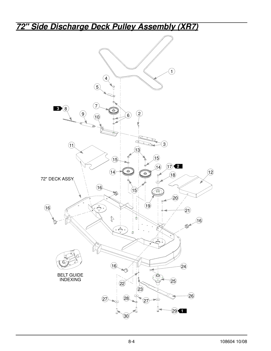 Hustler Turf 928143, 928168, 928150 manual Side Discharge Deck Pulley Assembly XR7 