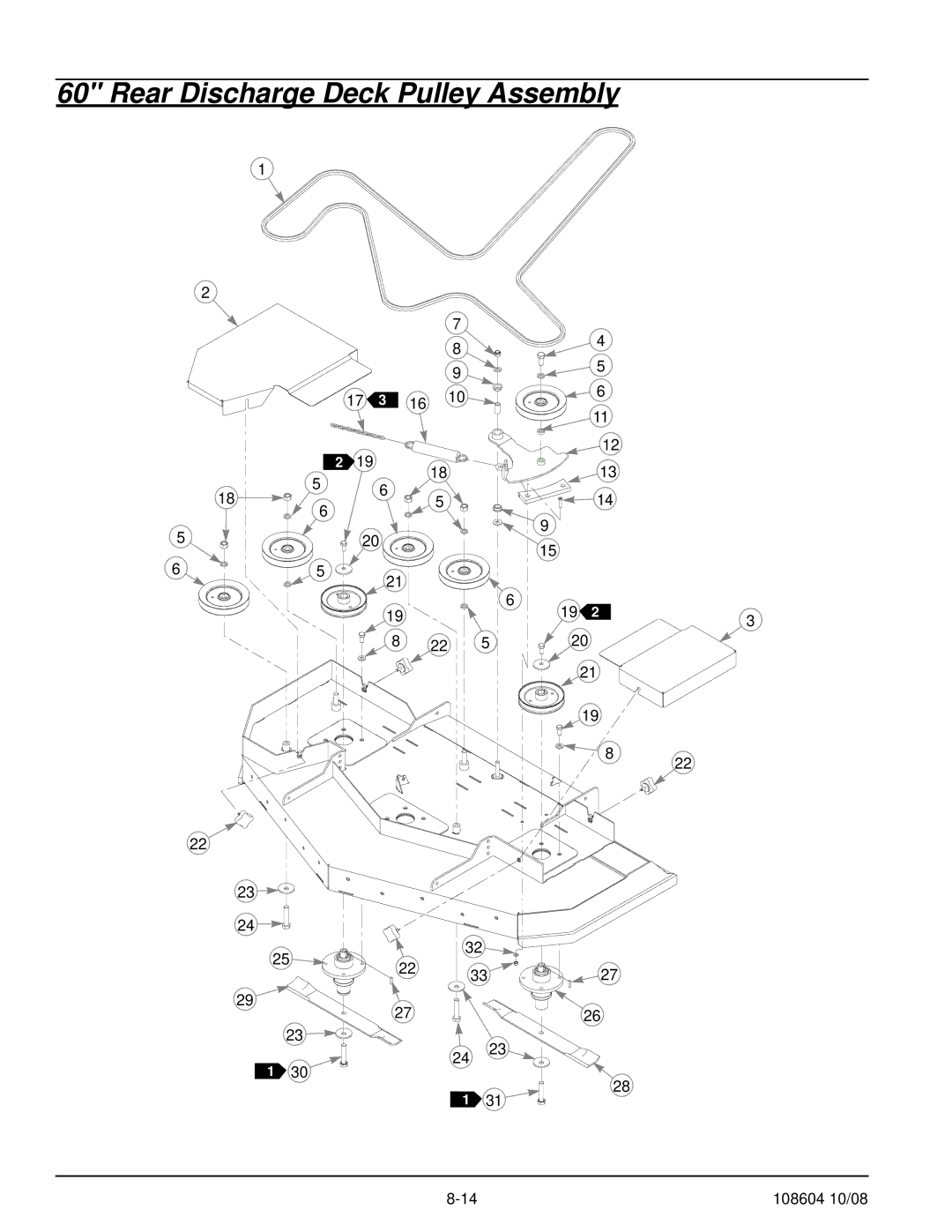 Hustler Turf 928150, 928168, 928143 manual Rear Discharge Deck Pulley Assembly 