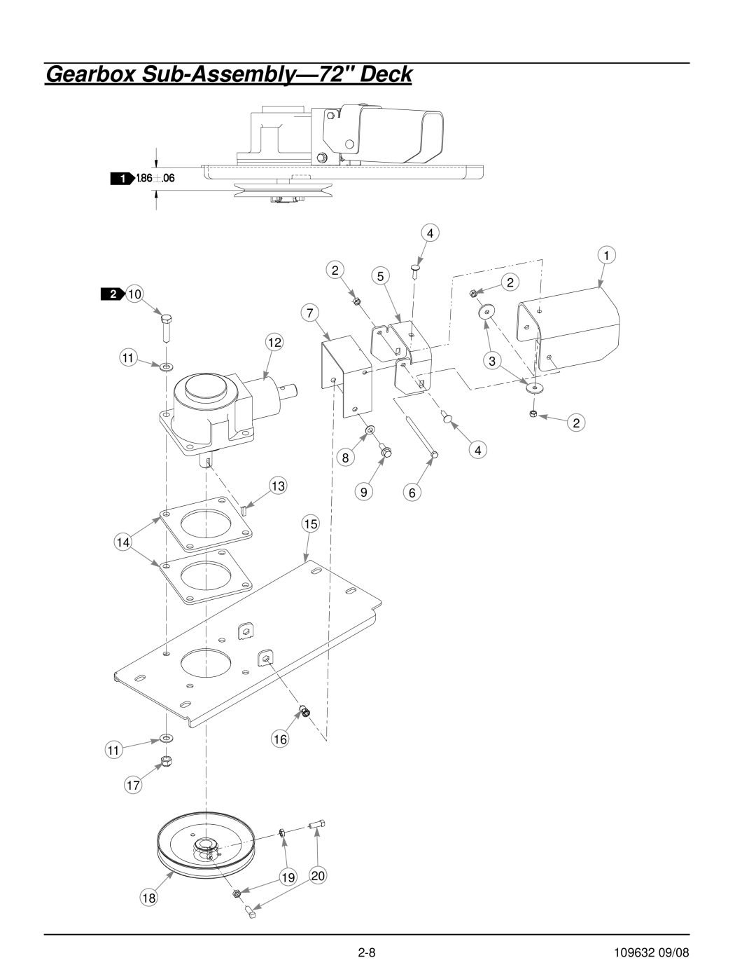 Hustler Turf 928739, 928721 manual Gearbox Sub-Assembly-72 Deck 