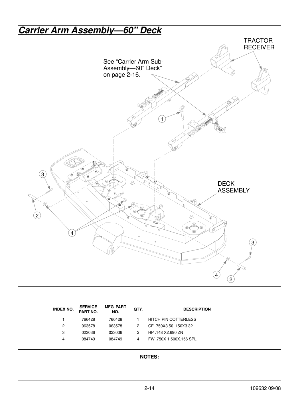 Hustler Turf 928739, 928721 manual Carrier Arm Assembly-60 Deck, Deck Assembly 