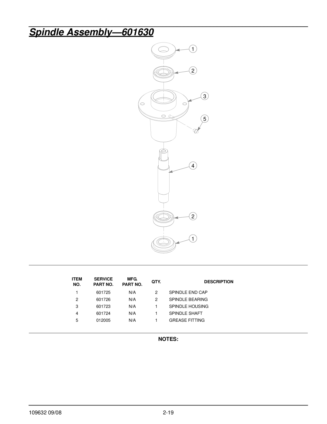 Hustler Turf 928721, 928739 manual Spindle Assembly-601630 