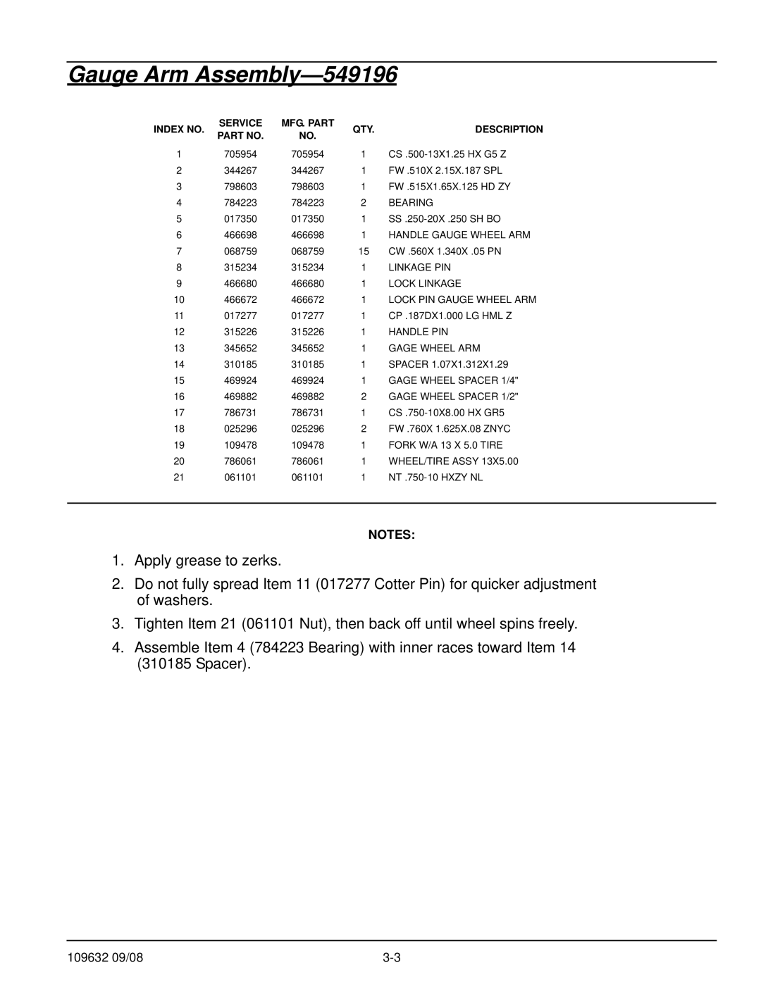 Hustler Turf 928721, 928739 manual Bearing 