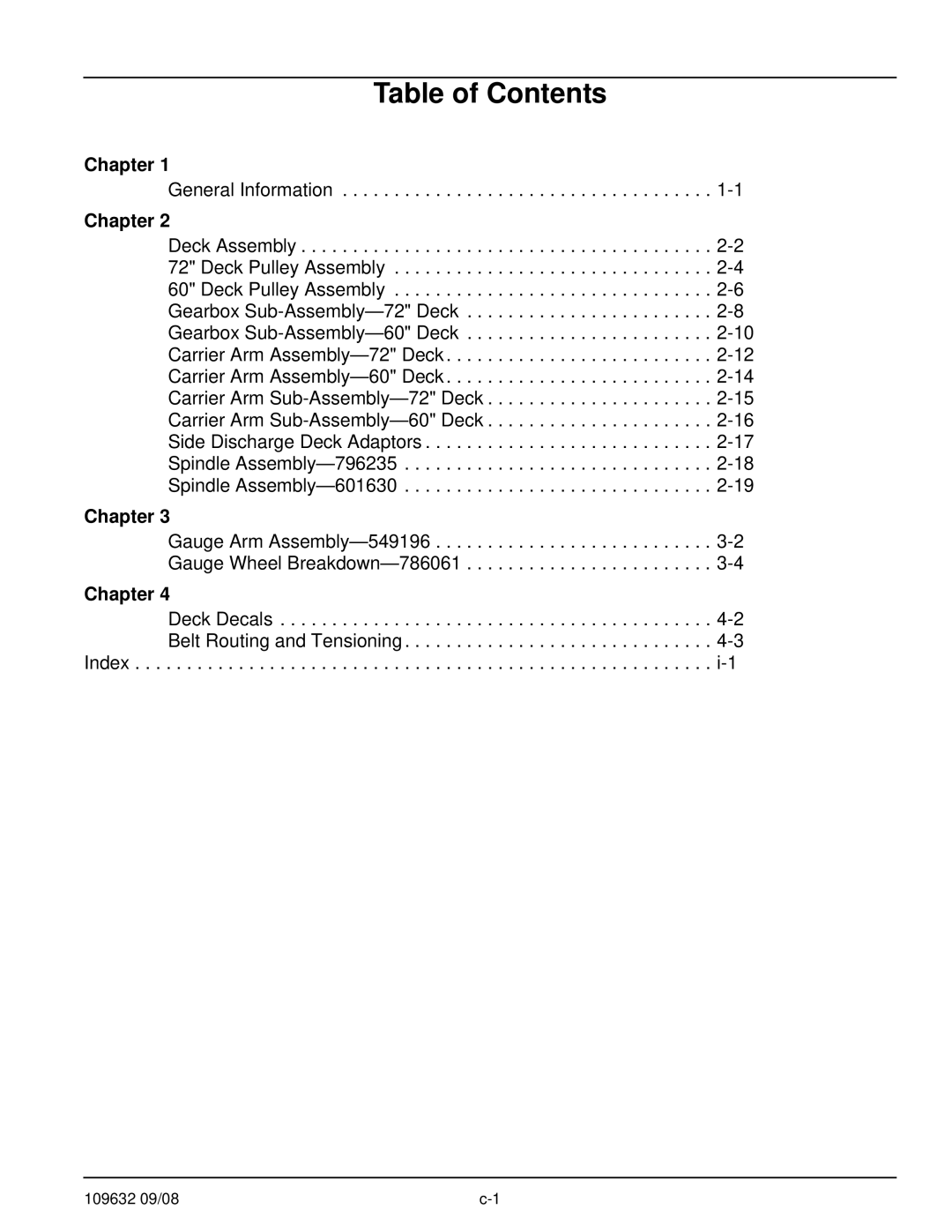 Hustler Turf 928721, 928739 manual Table of Contents 