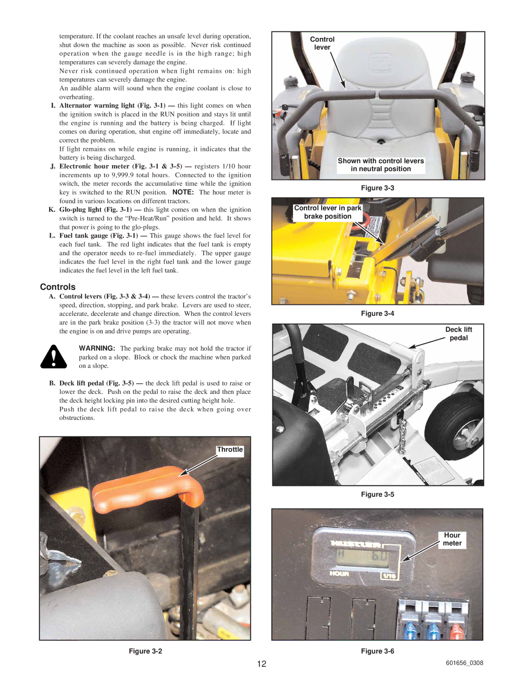 Hustler Turf Super Z, ATZ, Z Shibaura Diesel manual Controls 