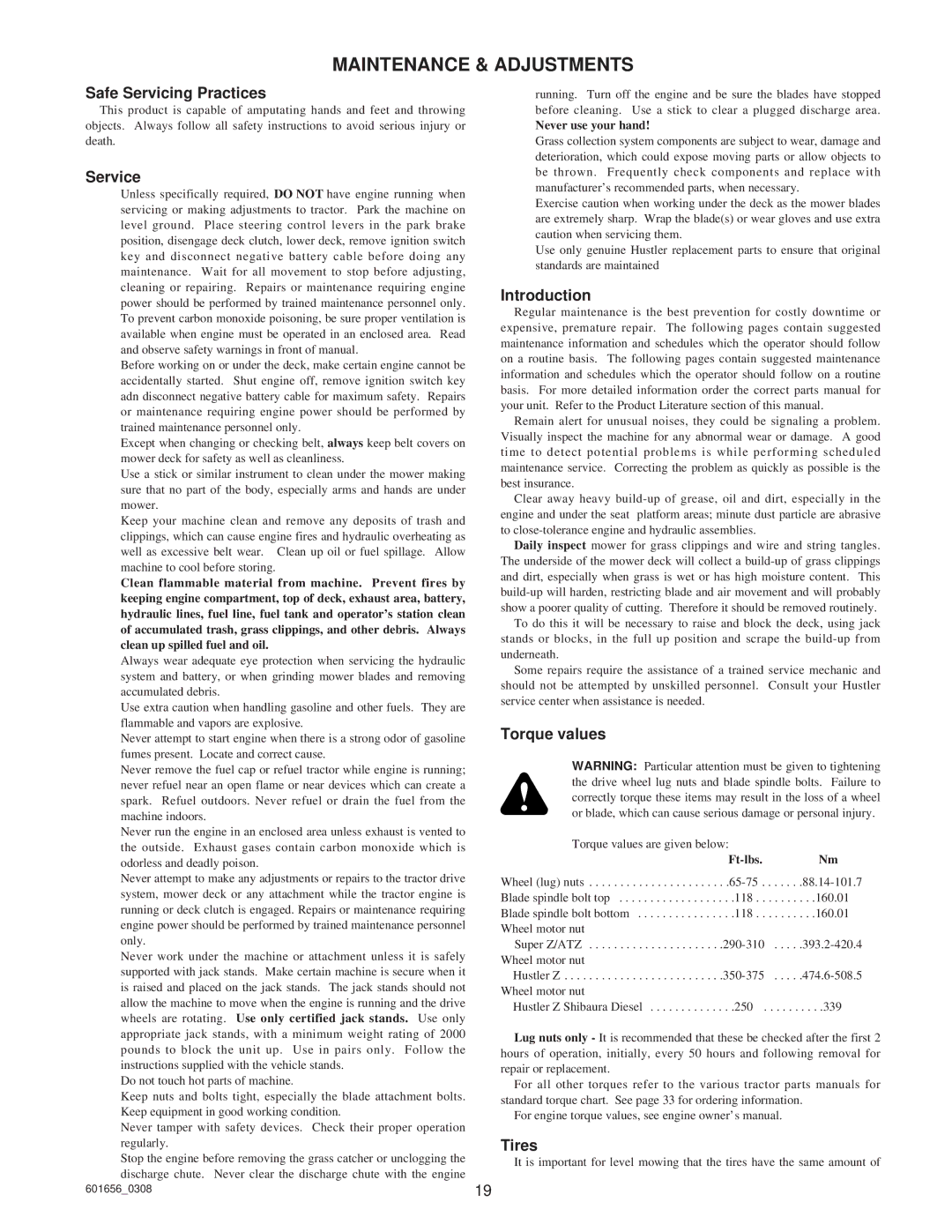 Hustler Turf ATZ, Super Z, Z Shibaura Diesel manual Maintenance & Adjustments 