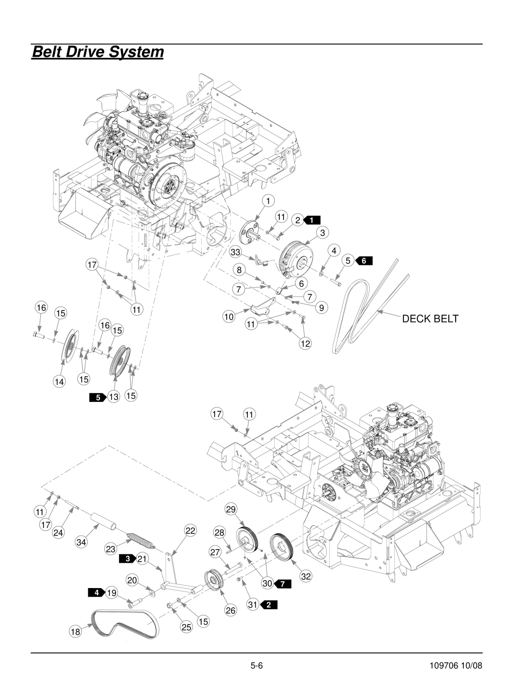 Hustler Turf Diesel Z manual Belt Drive System 