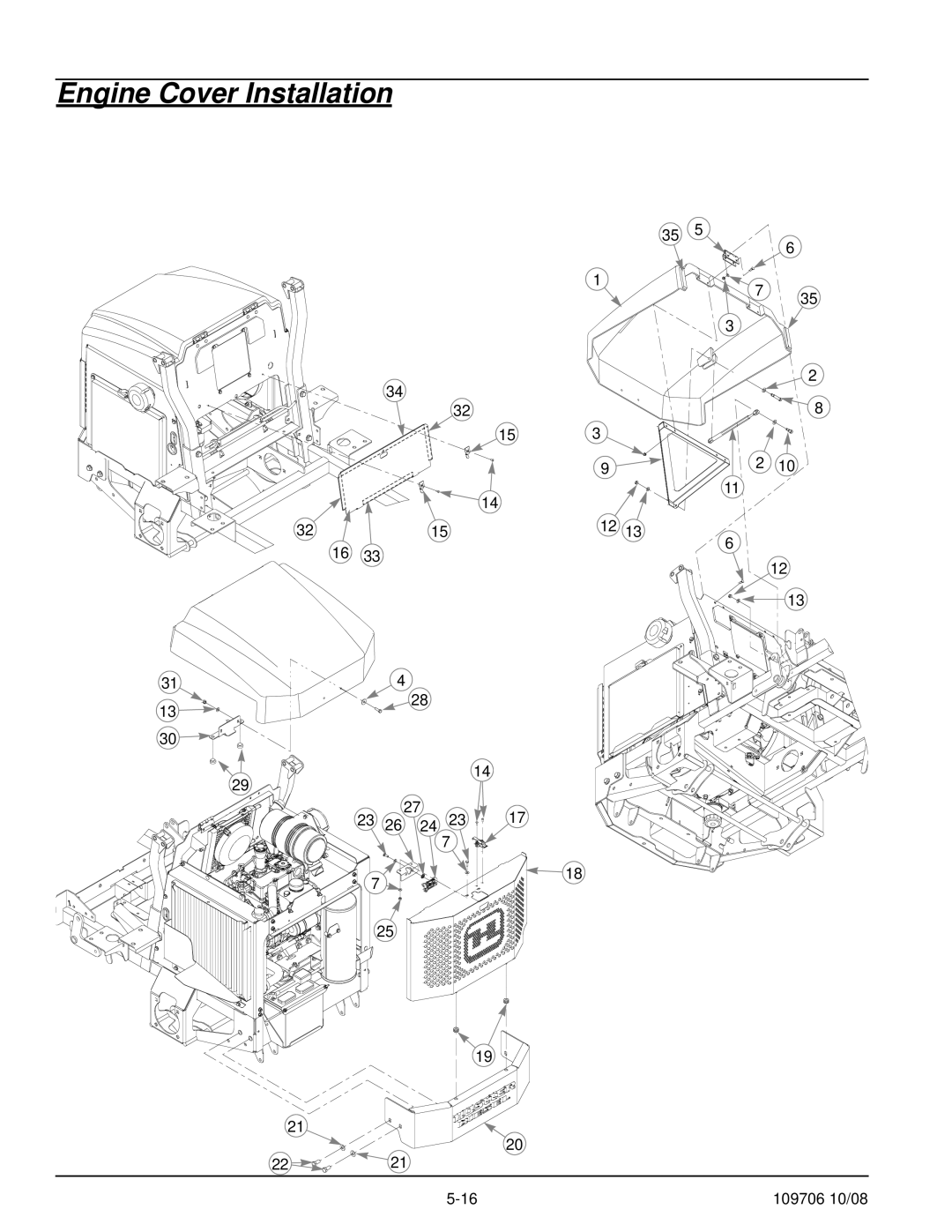 Hustler Turf Diesel Z manual Engine Cover Installation 