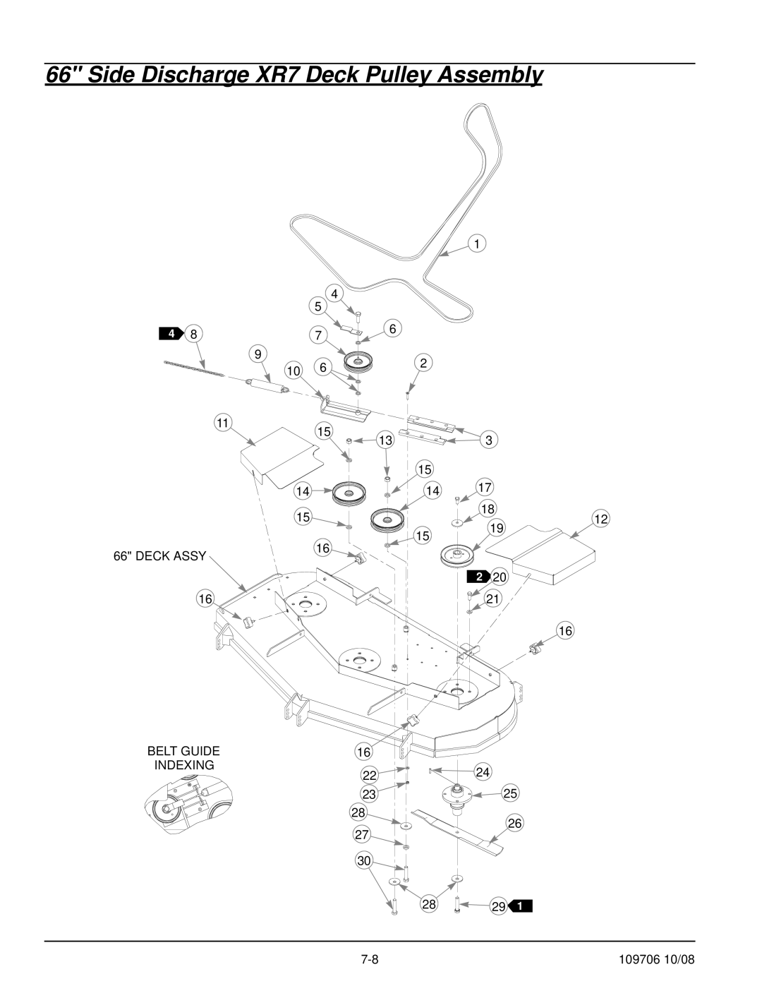 Hustler Turf Diesel Z manual Side Discharge XR7 Deck Pulley Assembly 