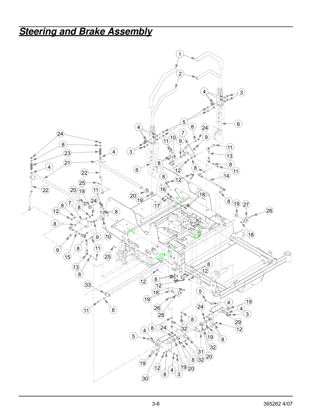 Hustler Turf Lawn Mower manual Steering and Brake Assembly 