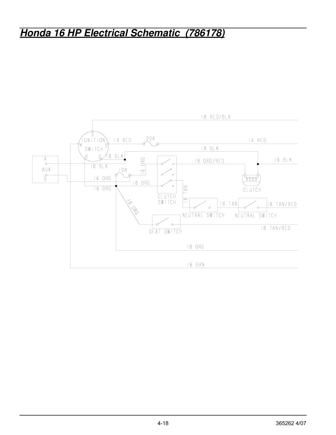 Hustler Turf Lawn Mower manual Honda 16 HP Electrical Schematic 