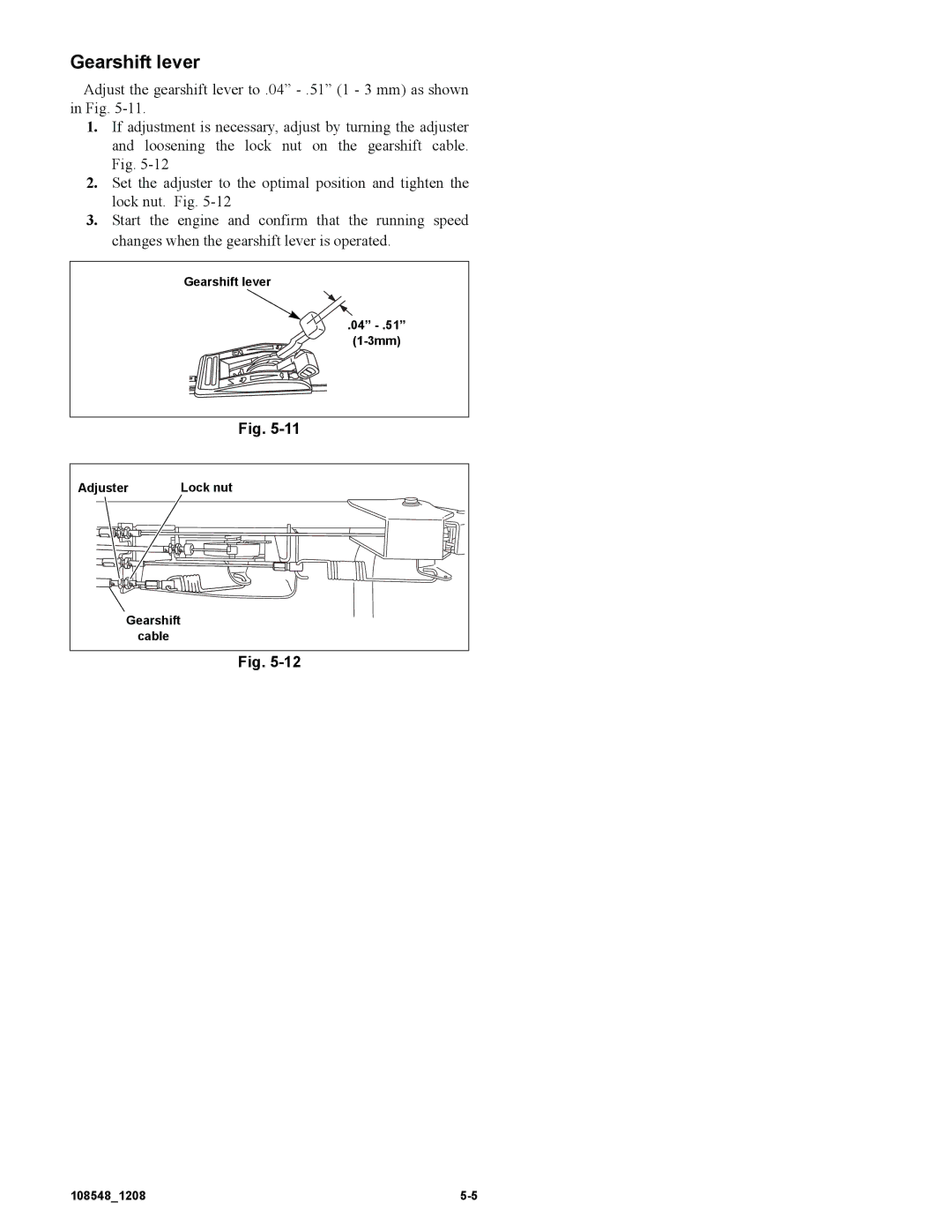 Hustler Turf M-1 manual Gearshift lever 