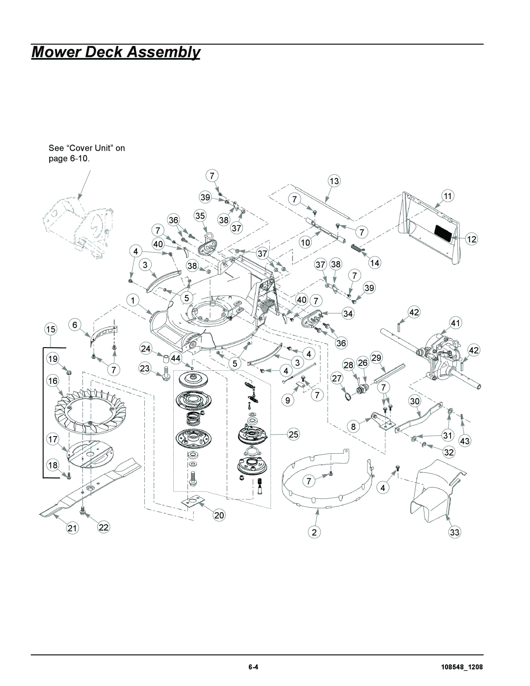 Hustler Turf M-1 manual Mower Deck Assembly 