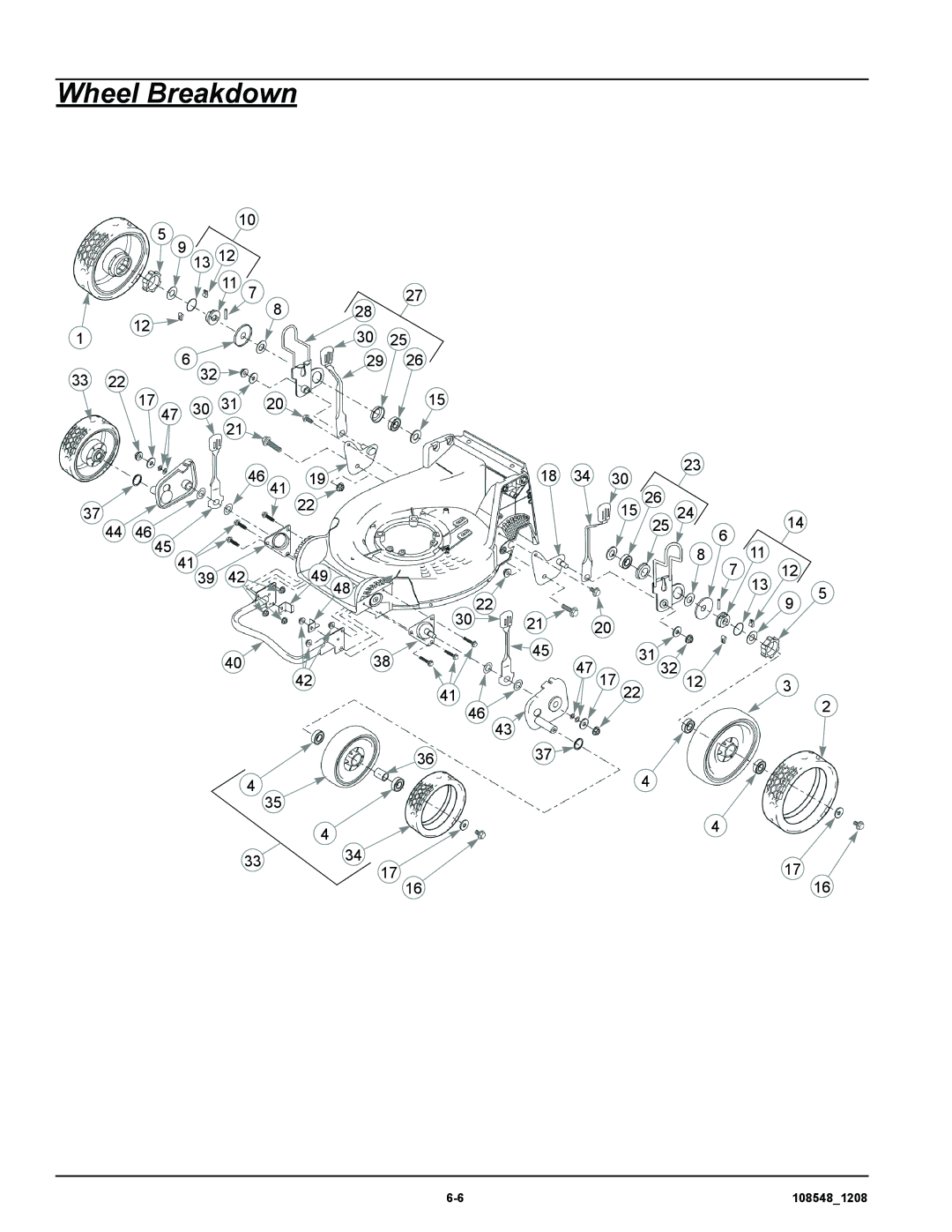 Hustler Turf M-1 manual Wheel Breakdown 