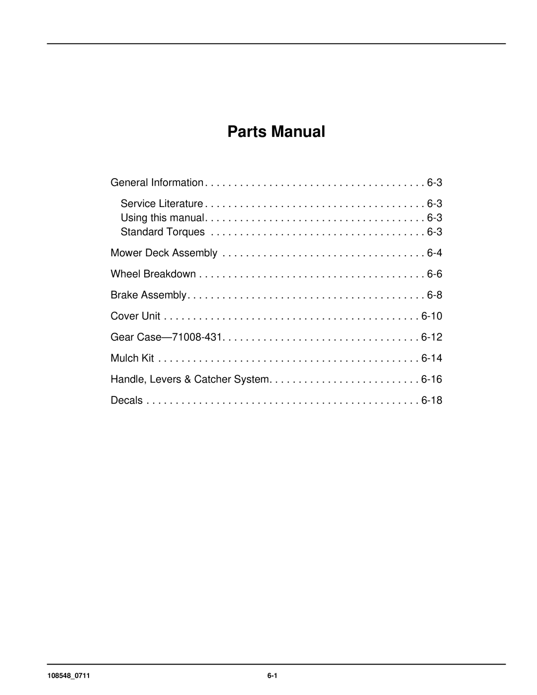 Hustler Turf M1 owner manual Parts Manual 