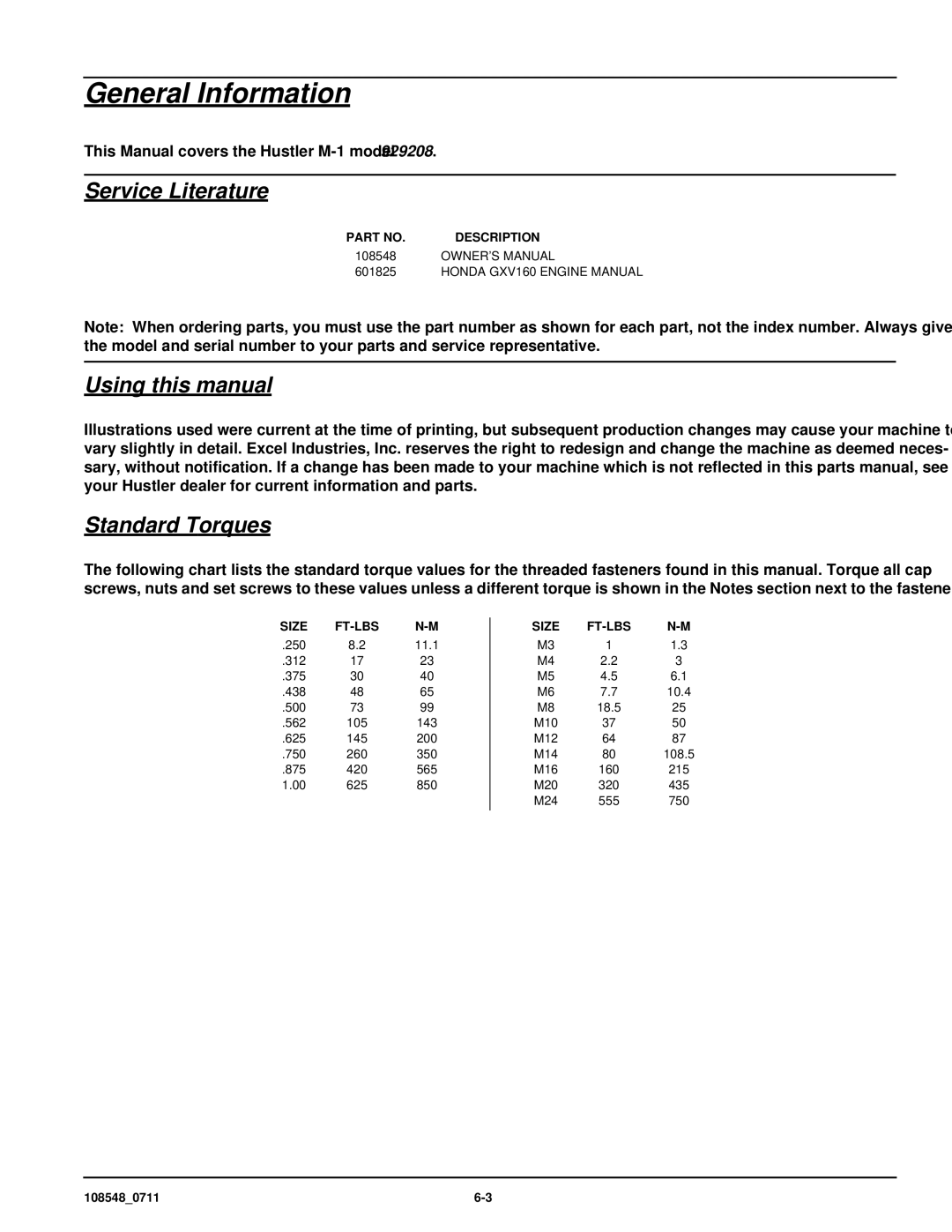 Hustler Turf M1 owner manual General Information 