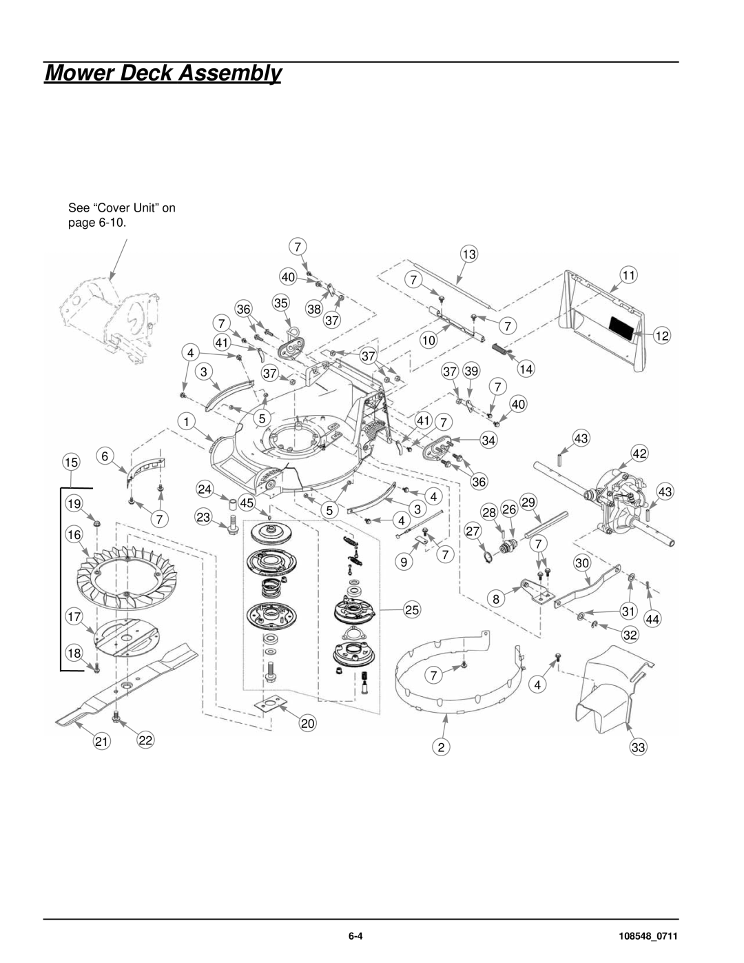 Hustler Turf M1 owner manual Mower Deck Assembly 