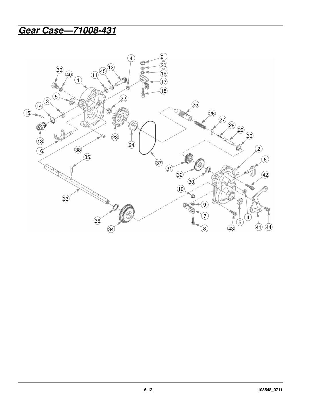 Hustler Turf M1 owner manual Gear Case-71008-431 