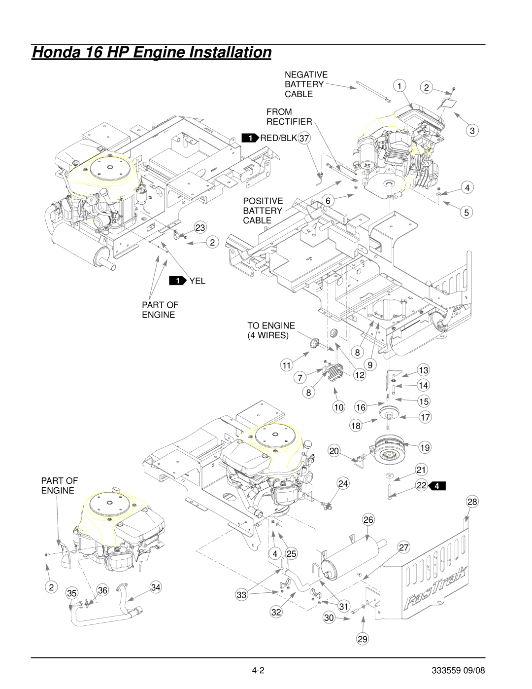 Hustler Turf none manual Honda 16 HP Engine Installation 