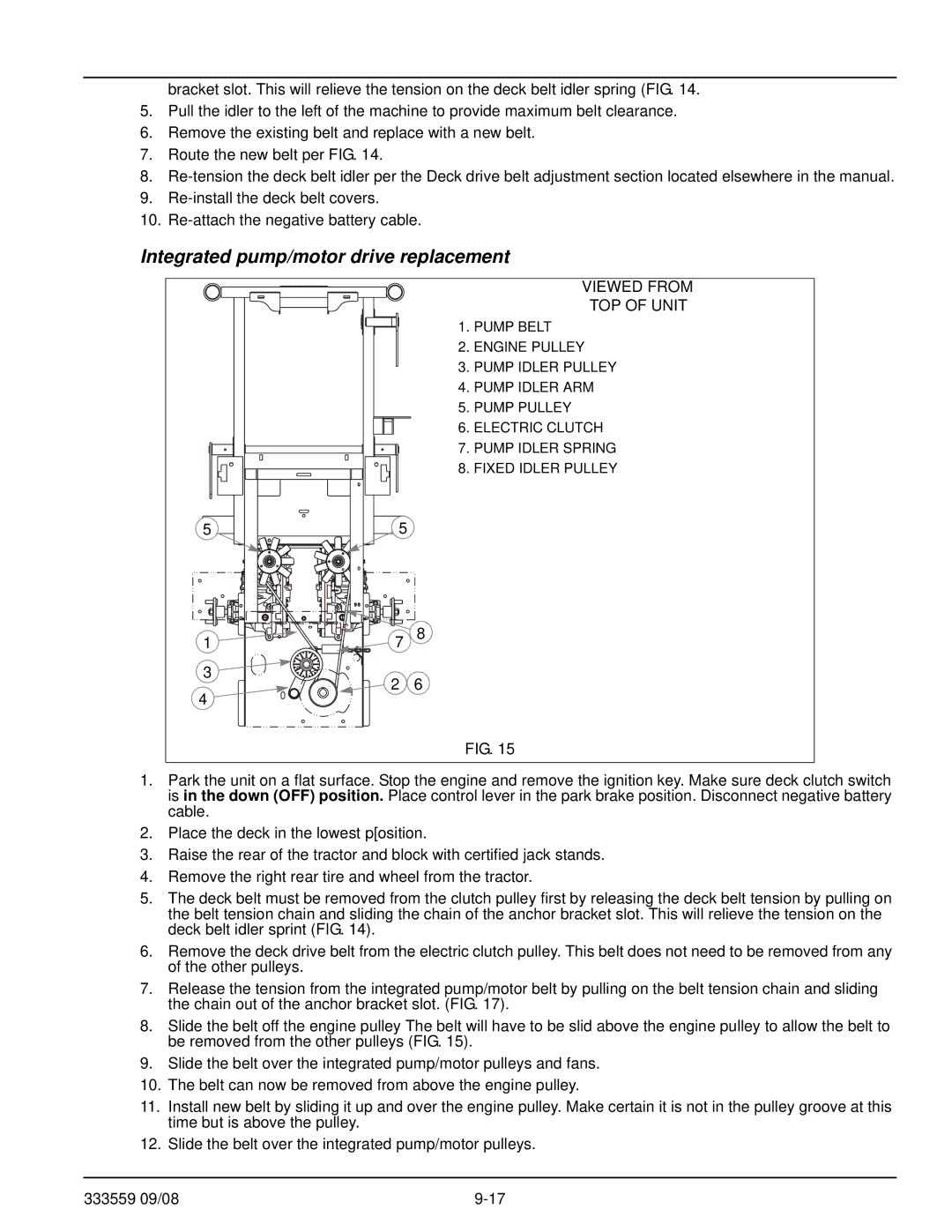 Hustler Turf none manual Integrated pump/motor drive replacement 