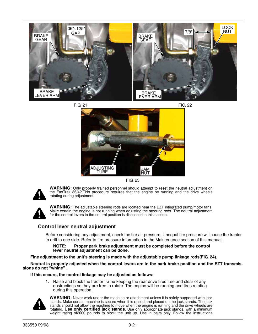 Hustler Turf none manual Control lever neutral adjustment 