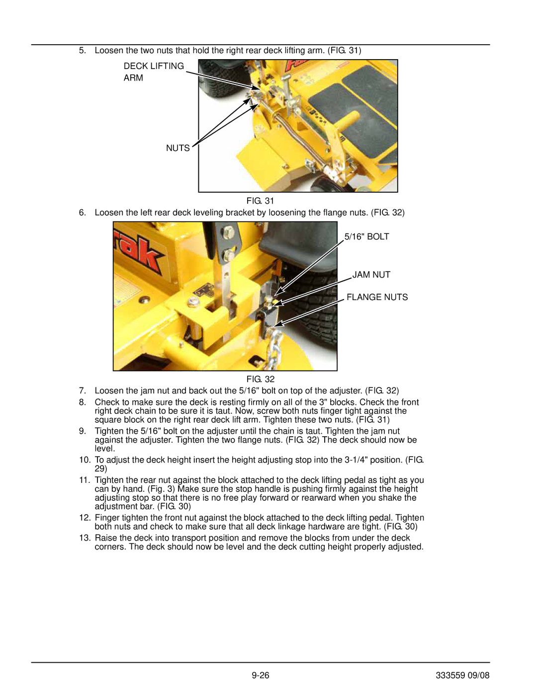 Hustler Turf none manual Deck Lifting ARM Nuts 