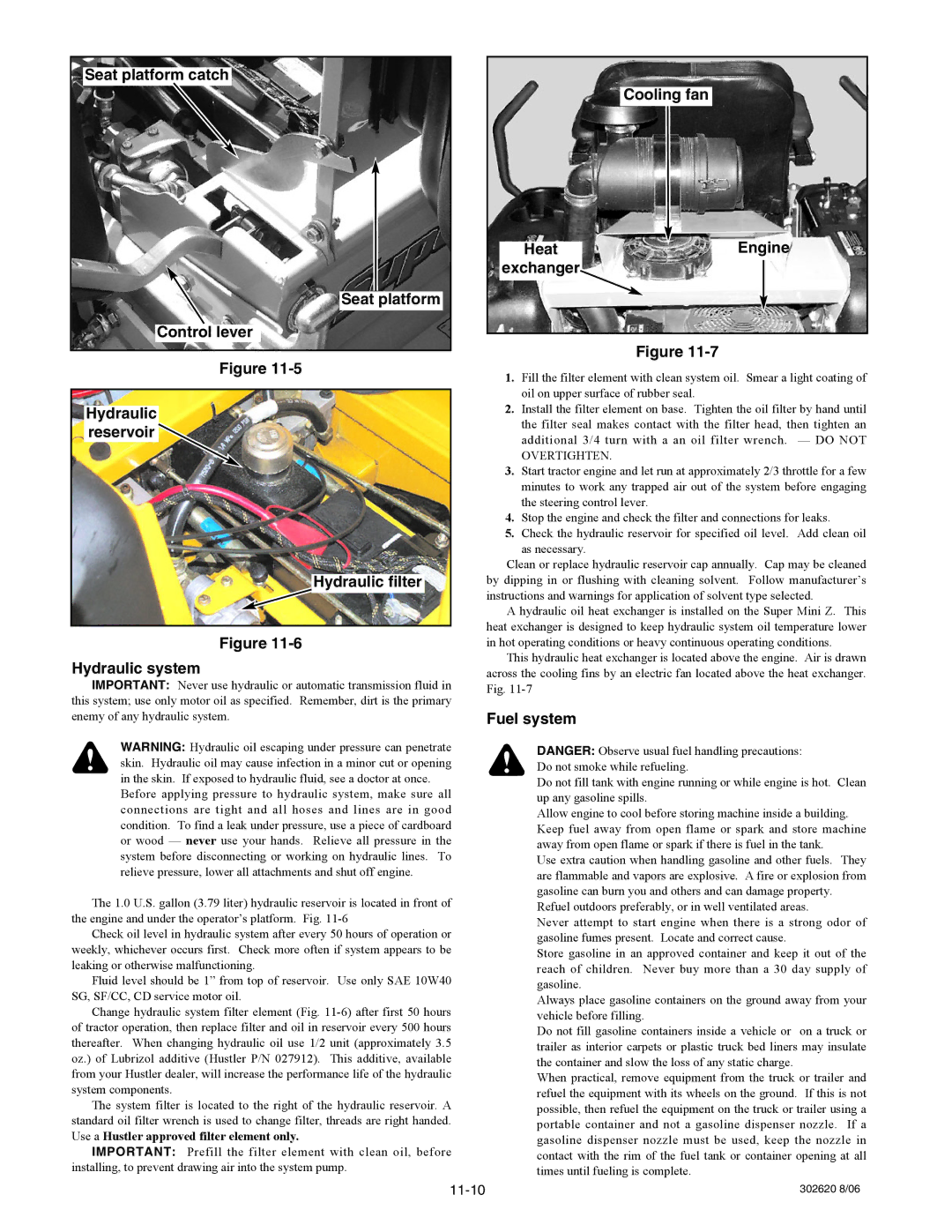 Hustler Turf Super Mini Z manual Cooling fan Heat Engine, Fuel system 