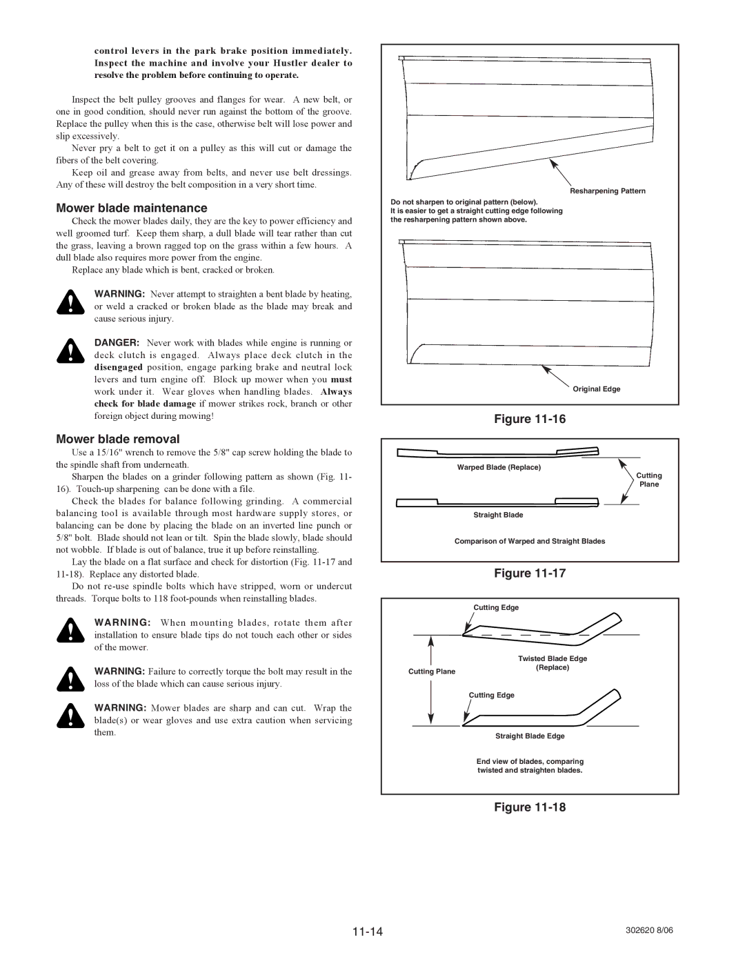 Hustler Turf Super Mini Z manual Mower blade maintenance, Mower blade removal 