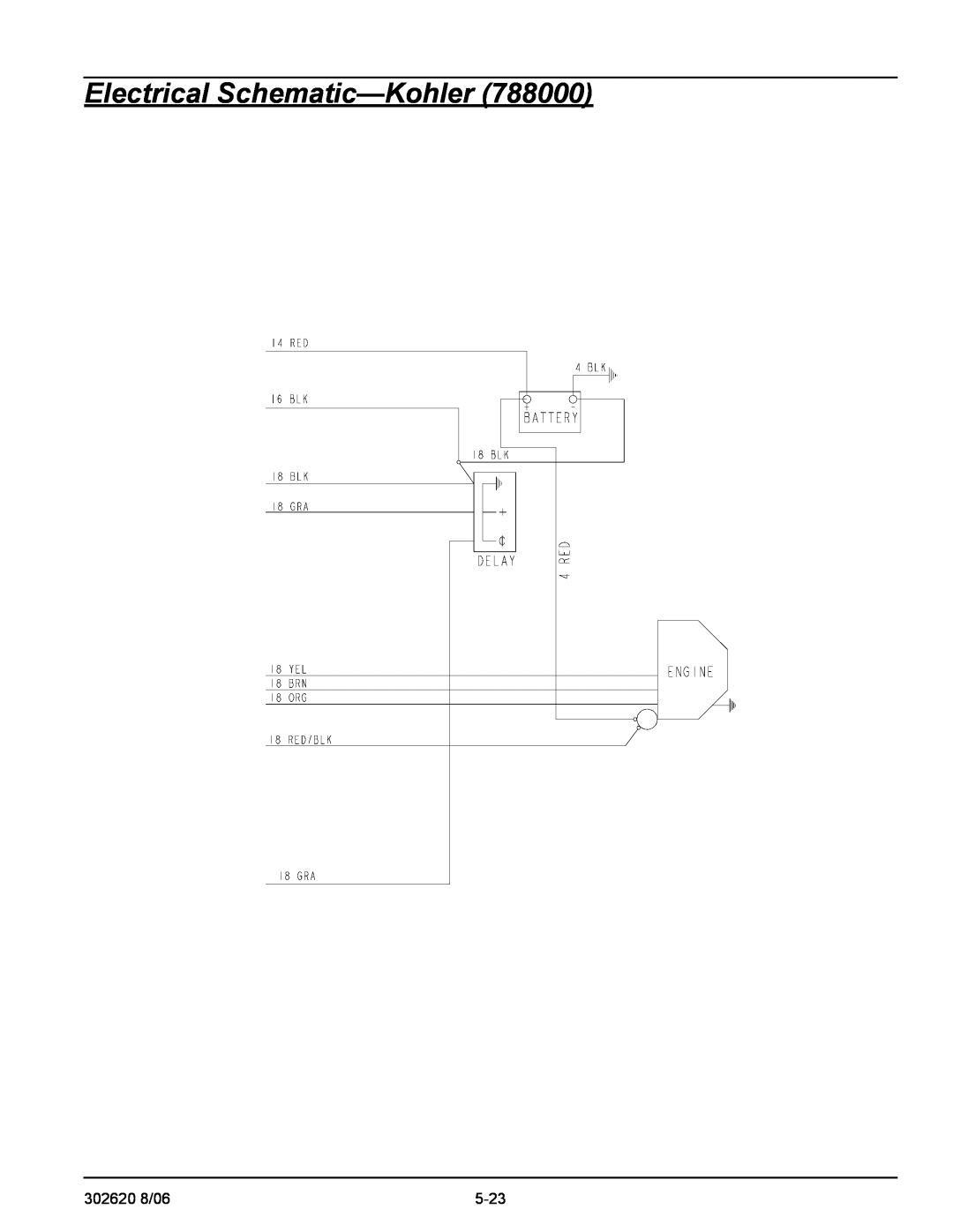 Hustler Turf Super Mini Z manual Electrical Schematic-Kohler, 302620 8/06, 5-23 