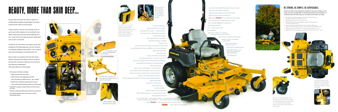 Hustler Turf Super ZT Customizable rear bumper, Optional 9-bushel BAC-VAC catcher, Fuel tanks with site gauge 