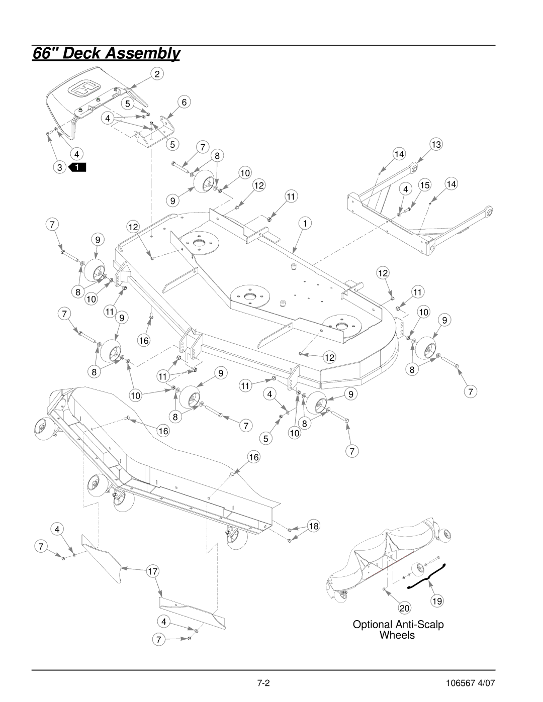 Hustler Turf Z XR7 manual Deck Assembly 