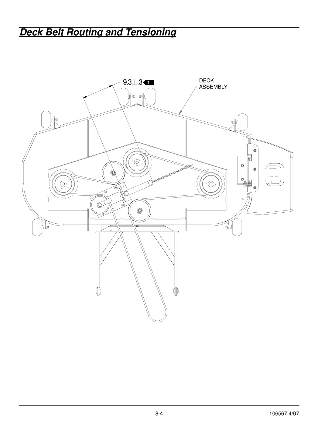 Hustler Turf Z XR7 manual Deck Belt Routing and Tensioning 