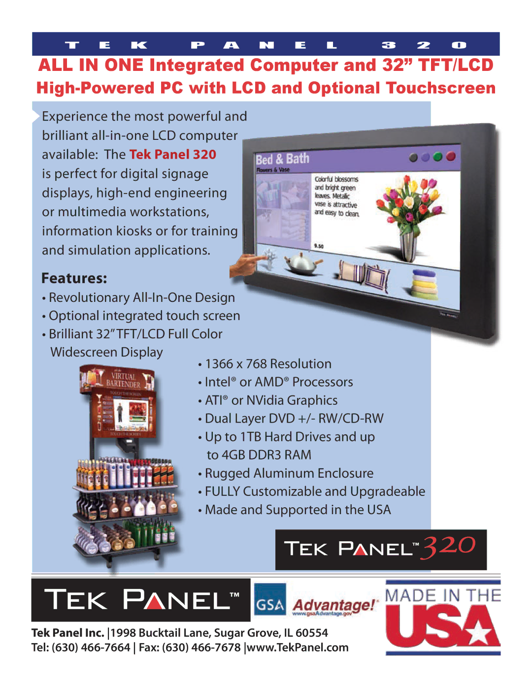 Hy-Tek Manufacturing 320 manual ALL in ONE Integrated Computer and 32 TFT/LCD 