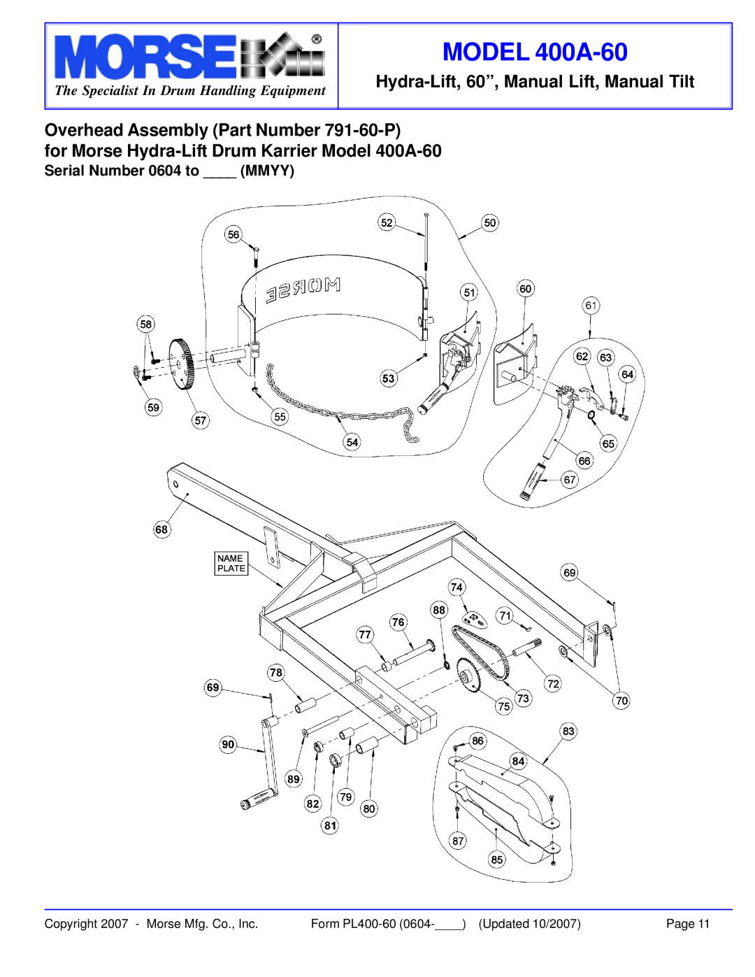 HydroSurge warranty Model 400A-60 